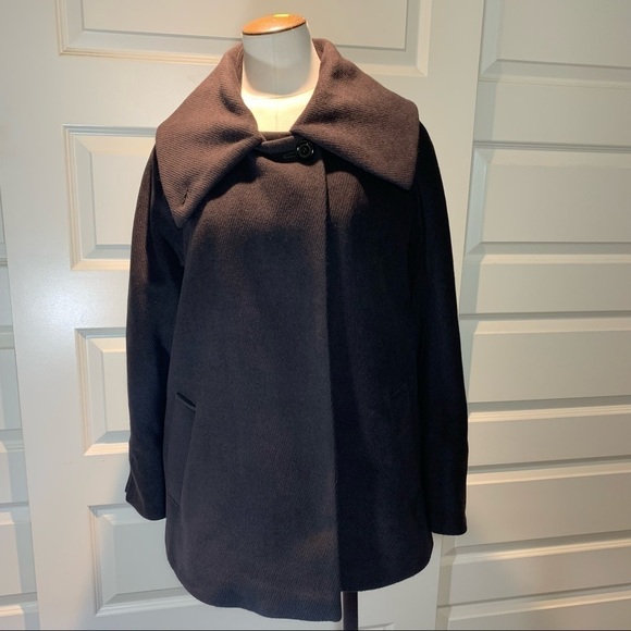 𝅺Hilary Radley Brown Angora Wool Coat Sz 8 Classic Neutral Lined Jacket - Picture 13 of 13